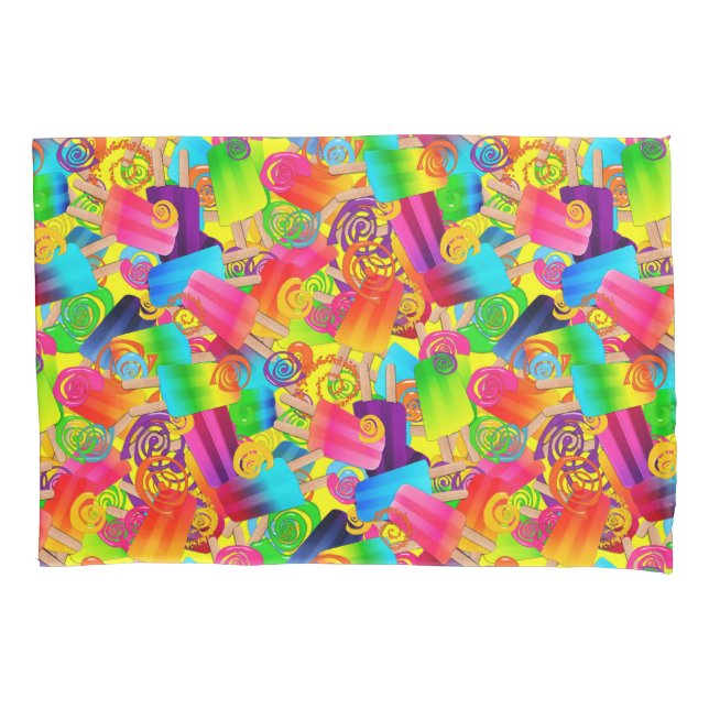 Housse D'oreillers CKC Popsicle Swirls, Jaune COUSSIN SET COQUE (devant-gauche)