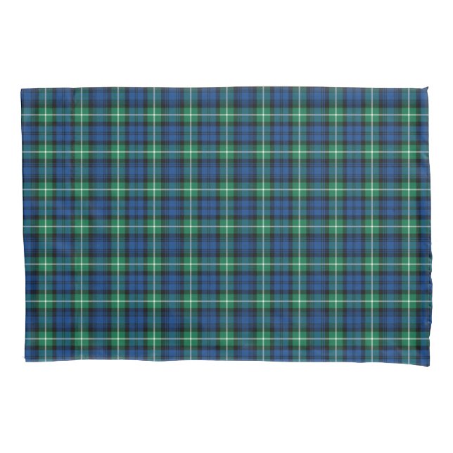 Housse D'oreillers Clan Lamont bleu et vert écossais Plaid (devant)