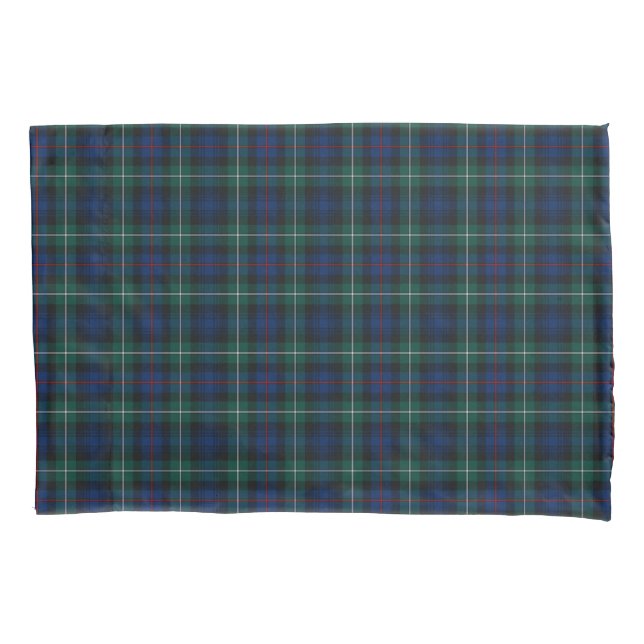 Housse D'oreillers Clan Mackenzie bleu et vert écossais plaid (devant)