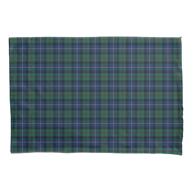 Housse D'oreillers Clan MacLeod Green et Blue Scottish Plaid (devant)