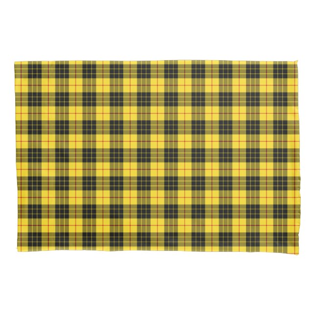 Housse D'oreillers Clan MacLeod jaune et noir Scottish Plaid (devant)