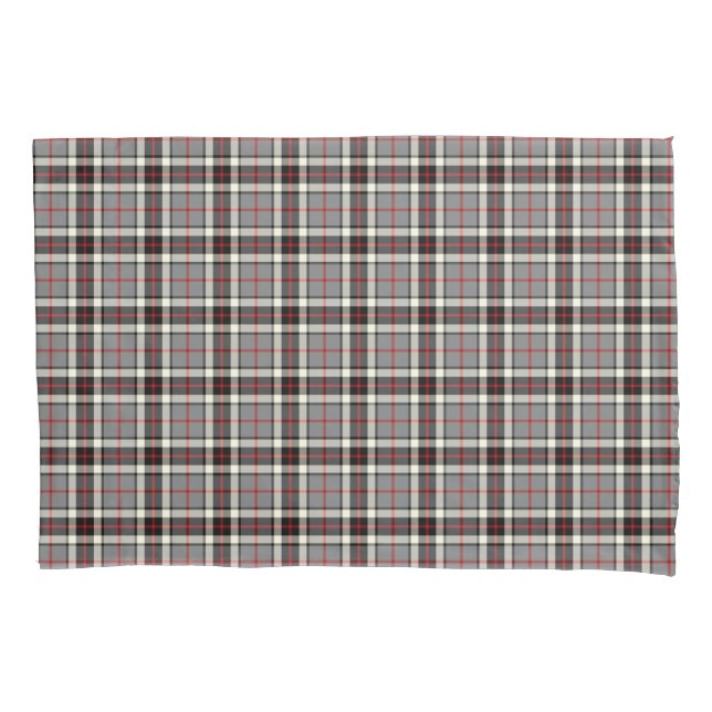 Housse D'oreillers Clan Thompson Grey et Red Scottish Tartan (devant)