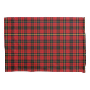 Housse D'oreillers Clan Wallace Rouge et noir Scottish Plaid