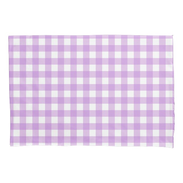 Housse D'oreillers Classic En vichy Vérifier Plaid Motif Lilac (devant)