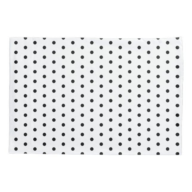 Housse D'oreillers Classique pois noir et blanc  (Dos)