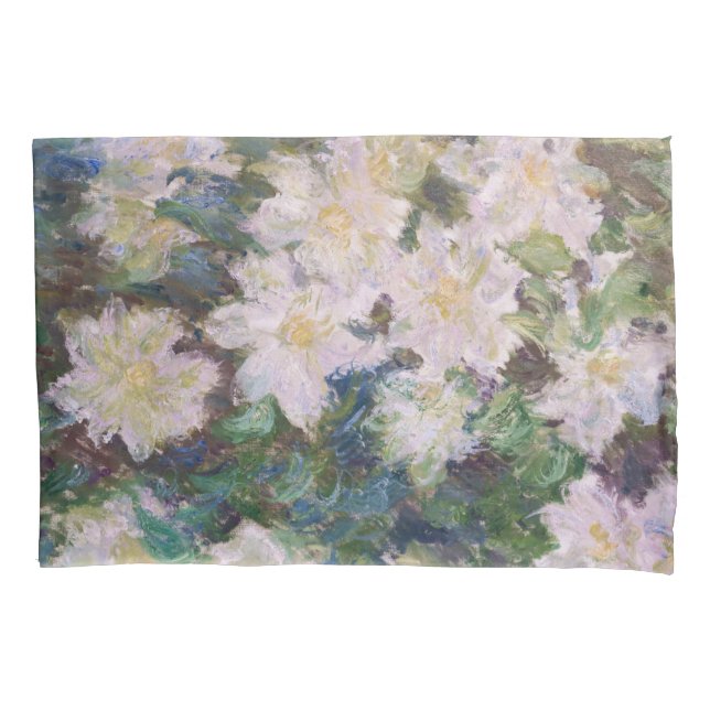 Housse D'oreillers Claude Monet - Clematis blanc (devant)