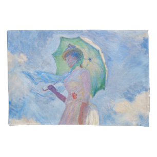 Housse D'oreillers Claude Monet - Femme à l'ombrelle tournée vers la 