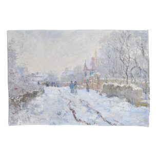 Housse D'oreillers Claude Monet - Scène de neige à Argenteuil