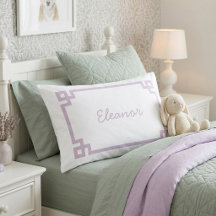 Clé grecque de monogramme standard violet lilas
