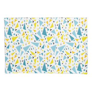 Housse D'oreillers Cliquez sur le design favori Jaune et triangle ble