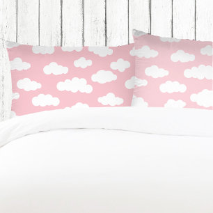 Housse D'oreillers Clouages Pastel Blanc Et Rose Esthétique