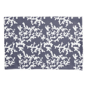 Housse D'oreillers Coastal Chic Hamptons Bleu et Blanc Coral Reef