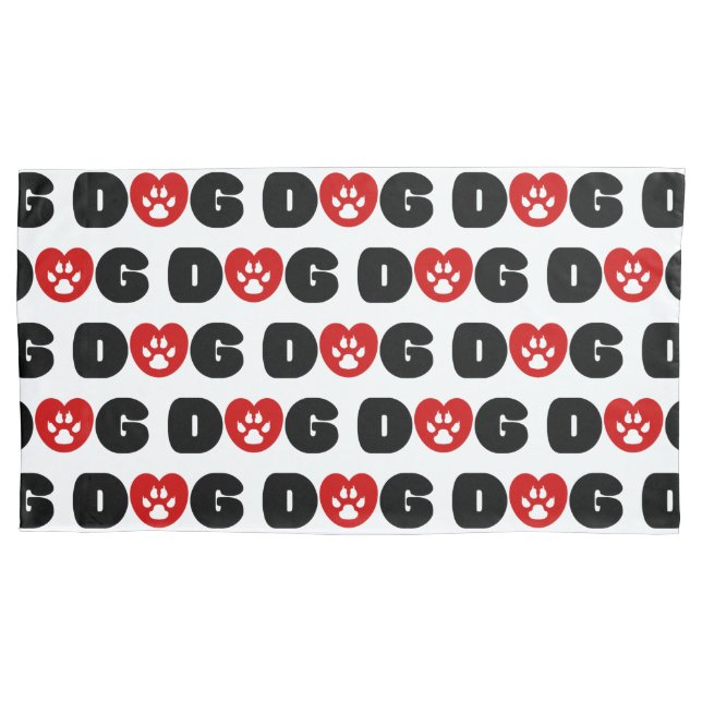 Housse D'oreillers Coeur d'amour de chien (devant-gauche)