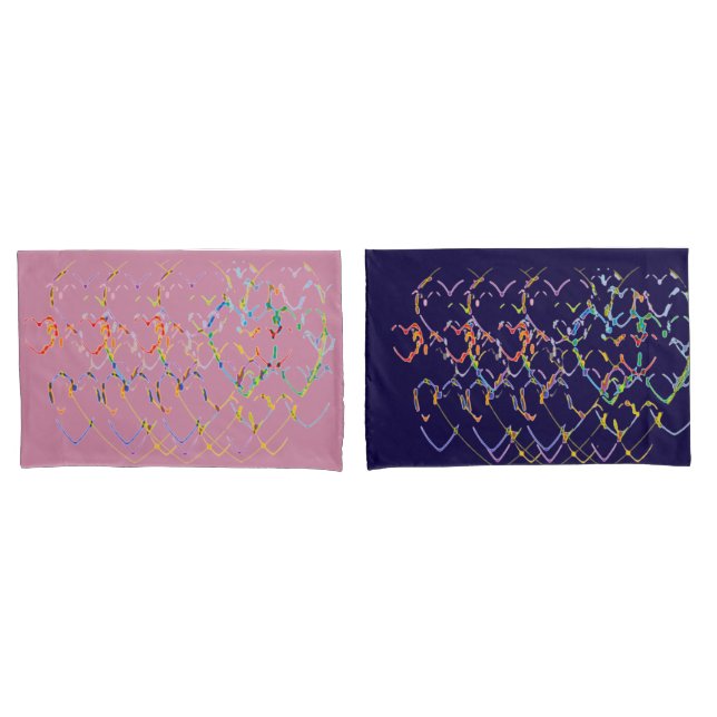 Housse D'oreillers Coeurs (devant-Set)