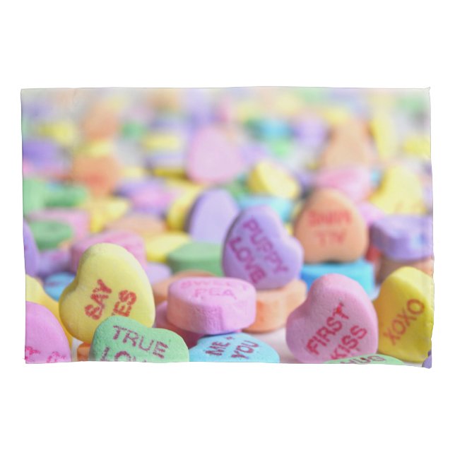 Housse D'oreillers Coeurs de bonbons Valentine (devant)