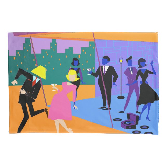 Housse D'oreillers Coiffeur urbain rétro sur le toit (devant)