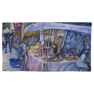 Housse D'oreillers Coin de Flying Pig Farm et Wine a Bit.