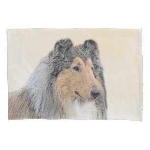 Housse D'oreillers Collie (Rough) Peinture - Cute Original Chien Art