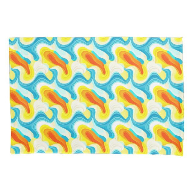 Housse D'oreillers Coloré Abstrait Wavy Motif (devant)