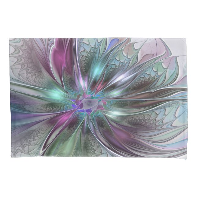 Housse D'oreillers Colorful Fantasy Abstract Modern Fractal Flower (devant)