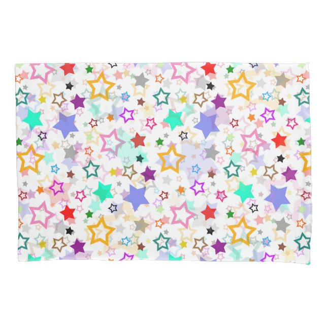 Housse D'oreillers Colorful Stars White  (devant)