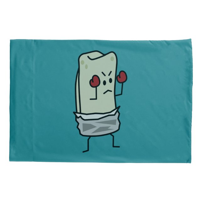 Housse D'oreillers Combattant de boxeur de burrito avec les gants de (Dos)