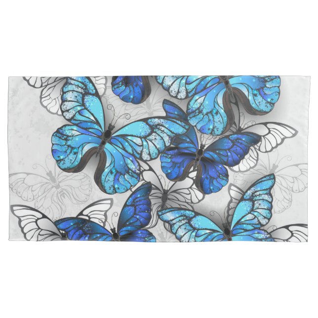Housse D'oreillers Composition des White and Blue Butterflies (devant)