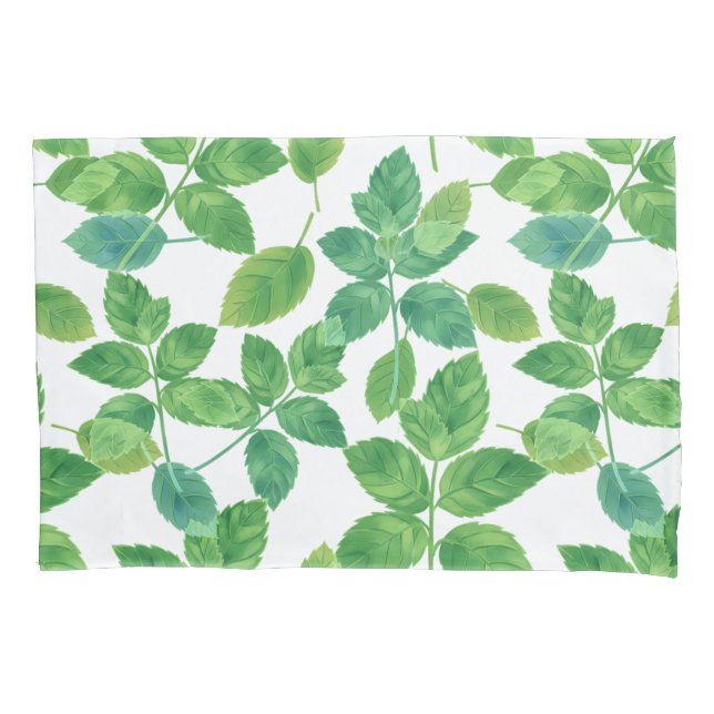 Housse D'oreillers Conception botanique à l'aquarelle de feuilles de  (devant)