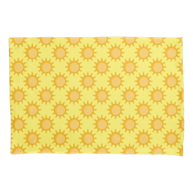 Housse D'oreillers Conception de motif de soleil ensoleillé sur fond  (devant)