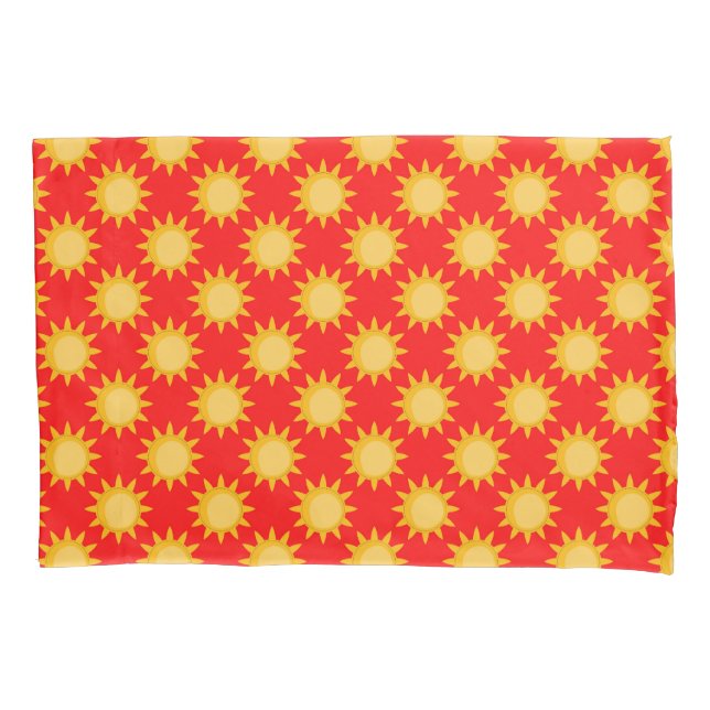 Housse D'oreillers Conception de motif de soleil ensoleillé sur fond  (devant)