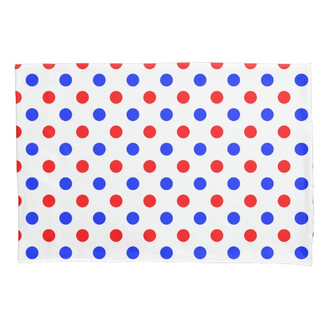 Housse D'oreillers Conception de points noirs blancs rouges bleus  (devant)