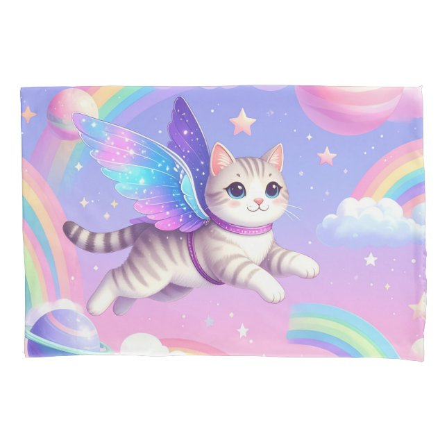 Housse D'oreillers Conception d'espace mignon arc-en-ciel – Planètes  (devant)
