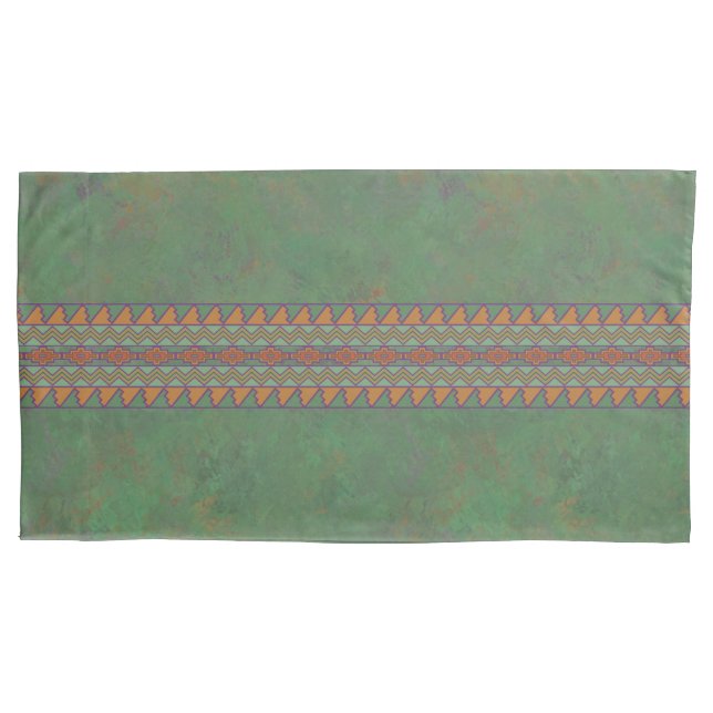 Housse D'oreillers Conception géométrique verte Sagebrush Sud-Ouest (devant-gauche)