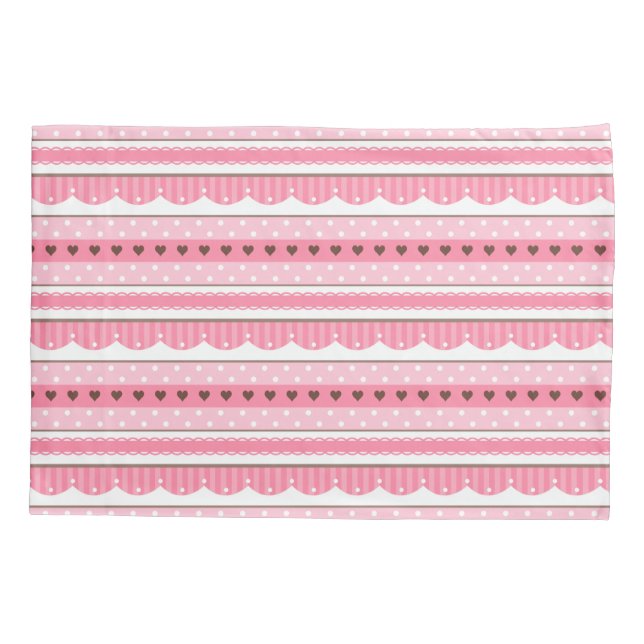 Housse D'oreillers Conception rose-clair mignonne et Girly de motif (Dos)