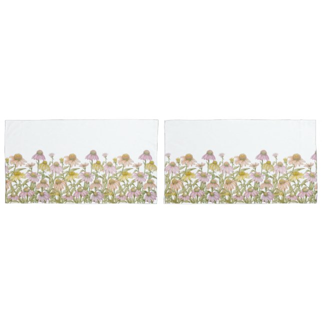Housse D'oreillers Conflowers Floral Botanical Art (devant-Set)