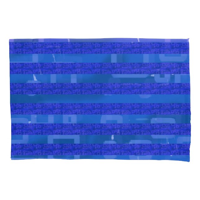 Housse D'oreillers Cool Blue Geometric Stripes (devant)