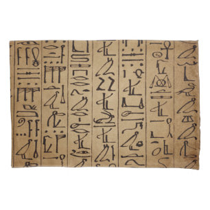 Housse D'oreillers Copie égyptienne vintage de papier de hiéroglyph