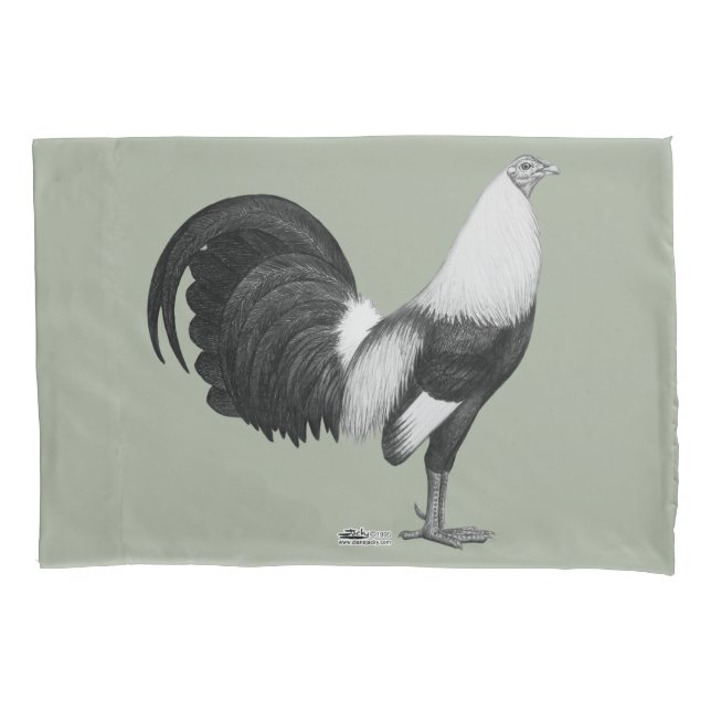 Housse D'oreillers Coq de combat Gris à ailes de canard (devant)