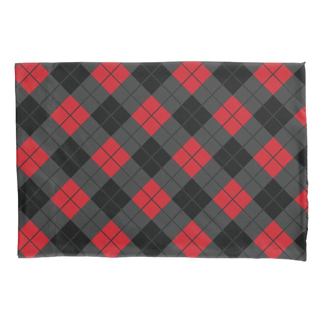 Housse D'oreillers Coque Coussin à carte rouge et noir (devant)