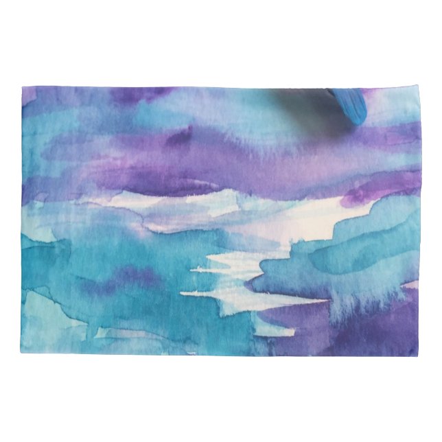 Housse D'oreillers Coque coussin Aquarelle bleu (Dos)