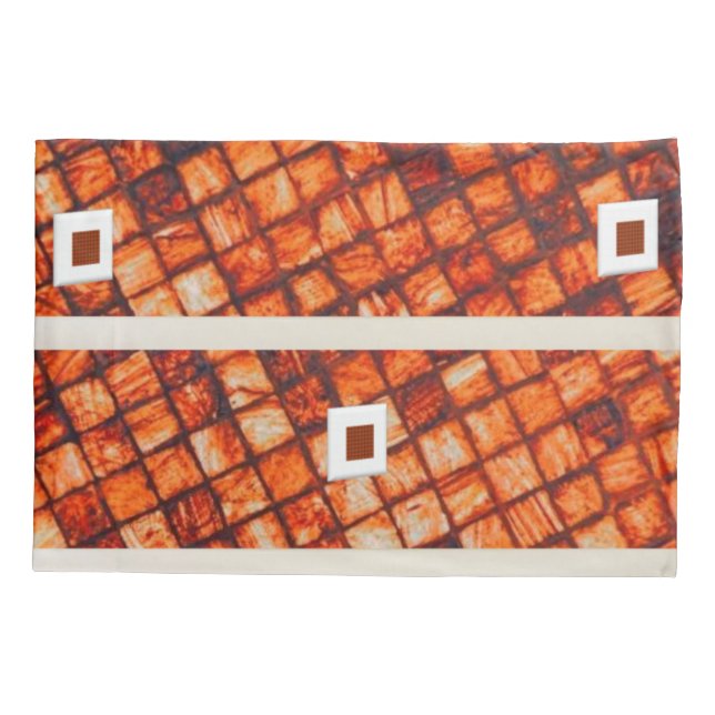 Housse D'oreillers Coque coussin Brick Red Orange Abstrait (Dos)