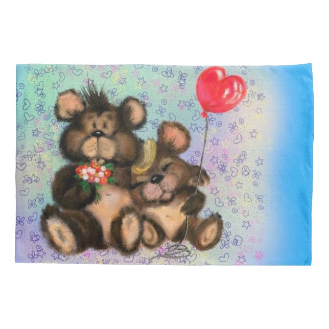 Housse D'oreillers Coque Coussin Couple Bear (Dos)