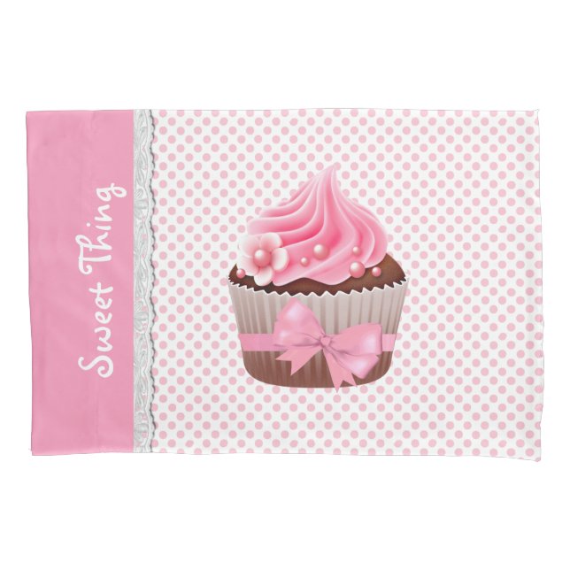 Housse D'oreillers Coque Coussin de Cupcake rose (devant)