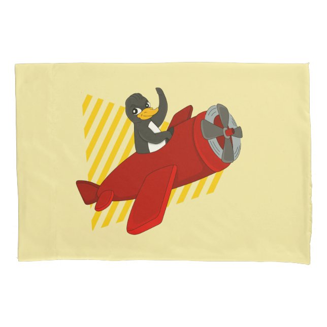 Housse D'oreillers Coque coussin de dessin animé de pingouin volant (devant)