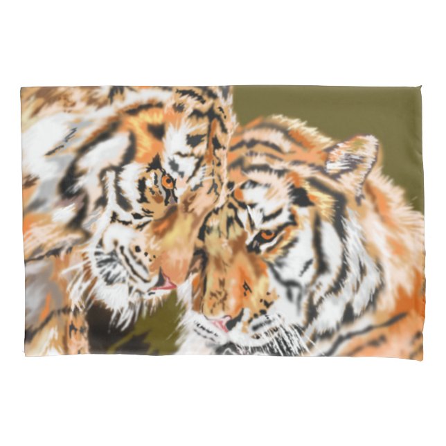Housse D'oreillers Coque Coussin de famille Tigers (devant)