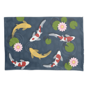 Housse D'oreillers Coque Coussin de l'étang de poisson japonais Koi