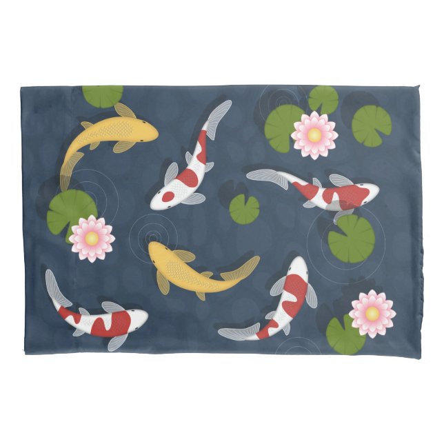 Housse D'oreillers Coque Coussin de l'étang de poisson japonais Koi (devant)
