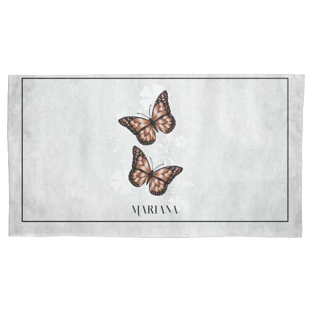 Housse D'oreillers Coque Coussin de papillon de cuivre (devant)
