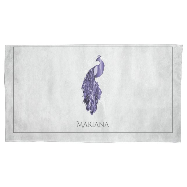 Housse D'oreillers Coque Coussin de Peacock Purple Elegant (devant)