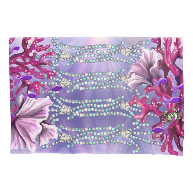 Housse D'oreillers Coque coussin de sirène de mer violet (devant)
